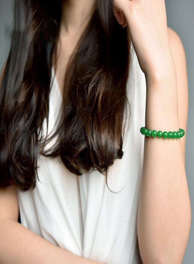 FSSODWT Handmade Green Jade Bracelet for Women,Stress Relief Healing Crystal Bracelet,Natural Jade Bead Bracelet,10MM Stretch Elastic Bracelet,Crystal Jewelry Gifts for Women Men (Jade) - Image 3